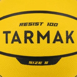Ballon De Basket R100 De Taille 5 Jaune Jusqu'à 10 Ans Pour Débuter. -Sportmania ballon de basket r100 de taille 5 jaune jusqu a 10 ans pour debuter 2