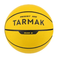 Ballon De Basket R100 De Taille 5 Jaune Jusqu'à 10 Ans Pour Débuter.