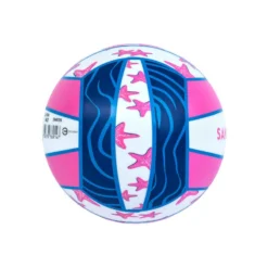 Ballon De Plage BV100 Fun Taille 3 Etoile Bleu Et Rose -Sportmania ballon de beach volley bv100 fun violet et rose 2