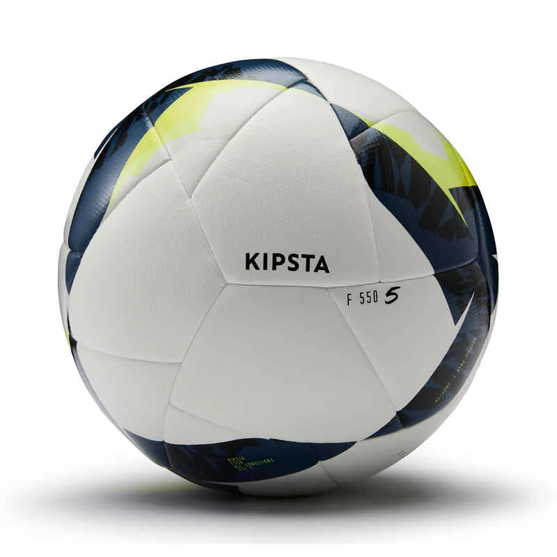 Kipsta Ballon De Football Hybride FIFA BASIC F550 Taille 5 Blanc Jaune 2 Kipsta Ballon De Football Hybride FIFA BASIC F550 Taille 5 Blanc Jaune – Image 2