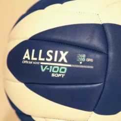 BALLON DE VOLLEY-BALL V100 SOFT 260-280G BLEU/BLANC A PARTIR DE 15 ANS -Sportmania ballon de volley ball v100 soft 200 220g jaune et bleu pour les 6 9 ans 3