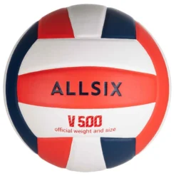 Ballon De Volley-ball V500 Blanc, Bleu Et Rouge
