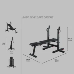 CORENGTH Banc Développé Couché Incliné Pliable -Sportmania banc developpe couche incline pliable 19