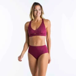 Bas De Maillot De Bain De Surf Femme Taille Haute ROMI ROUGE BORDEAUX -Sportmania bas de maillot de bain de surf femme taille haute romi marin blanc gris fonce 7