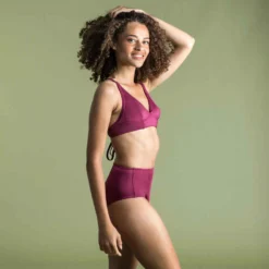 Bas De Maillot De Bain De Surf Femme Taille Haute ROMI ROUGE BORDEAUX -Sportmania bas de maillot de bain de surf femme taille haute romi marin blanc gris fonce 8