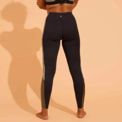 BAS DE MAILLOT DE BAIN LEGGING AQUAGYM-AQUABIKE FEMME NOIR IMPRIME KAKI -Sportmania bas de maillot de bain legging aquagym aquabike femme noir imprime kaki 7