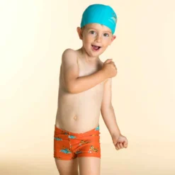 Bonnet De Bain Bébé Bleu Imprimé Tigre En Maille -Sportmania bonnet de bain bebe imprime pandas bleu clair en maille 2
