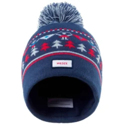 WEDZE BONNET DE SKI ENFANT - JACQUARD - BLEU MARINE -Sportmania bonnet de ski enfant jacquard bleu marine 2