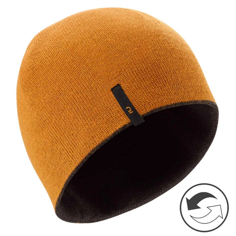 WEDZE BONNET DE SKI ENFANT - REVERSE - NOIR CAMEL 1 WEDZE BONNET DE SKI ENFANT - REVERSE - NOIR CAMEL