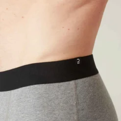 Boxer Fitness Slim Coton Majoritaire - 500 Gris Chiné -Sportmania boxer 500 homme bordeaux 3