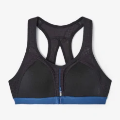 Kalenji BRASSIERE RUNNING ZIP MAINTIEN ELEVE -Sportmania brassiere running zip grise pourpre 10