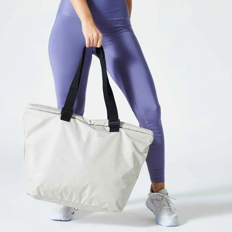 Cabas De Sport Réversible 25L Gris Et Ecru 2 Cabas De Sport Réversible 25L Gris Et Ecru – Image 2