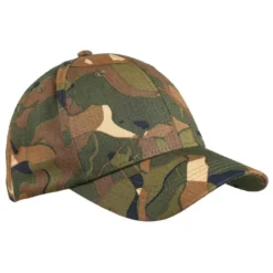 Casquette Chasse 500 Résistante Camo Woodland Vert Et Marron