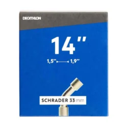 Decathlon CHAMBRE A AIR 14" SECTION 1,5 A 1,9 VALVE SCHRADER COUDEE