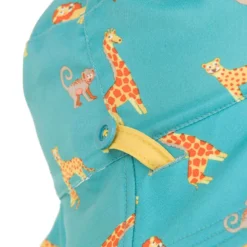 Chapeau Anti UV Bébé Réversible Jaune Et Bleu Imprimé SAVANE -Sportmania chapeau anti uv bebe reversible bleu et imprime palmiers 8