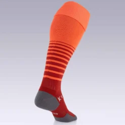Kipsta Chaussettes De Football VIRALTO SOLO Rayées Rouge Et Orange -Sportmania chaussettes de football adulte f500 noir 2
