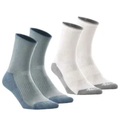 Quechua 2 Paires De Chaussettes De Randonnée Tiges Hautes Enfant MH100 Grises