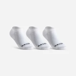 CHAUSSETTES SPORTS DE RAQUETTES BASSES ENFANT ARTENGO RS 100 BLANC LOT DE 3