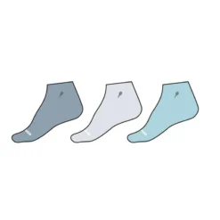 Artengo Chaussettes De Sport Mi-Hautes RS 160 Lot De 3 - Bleu/Gris/Vert Logo -Sportmania chaussettes de tennis mi hautes artengo rs 160 noir lot de 3 15