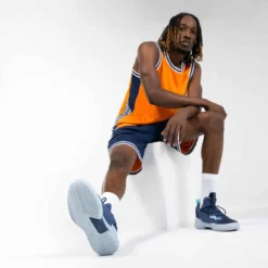 CHAUSSURES DE BASKETBALL TIGE BASSE HOMME/FEMME - FAST 500 MARINE BLEU CLAIR 15 CHAUSSURES DE BASKETBALL TIGE BASSE HOMME/FEMME - FAST 500 MARINE BLEU CLAIR -Sportmania chaussure de basketball fast 500 grise tige basse slash homme 3