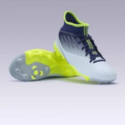Kipsta Chaussure De Football Enfant AGILITY 500 Montante Semelle MG Gris Et Bleu -Sportmania chaussure de football enfant agility 500 montante semelle mg gris et bleu 12
