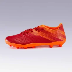 Kipsta Chaussure De Football Enfant Terrain Sec AGILITY 140 FG Lacets Bordeaux Orange -Sportmania chaussure de football enfant terrain sec agility 140 fg lacets bordeaux orange 2