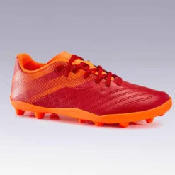 Kipsta Chaussure De Football Enfant Terrain Sec AGILITY 140 FG Lacets Bordeaux Orange -Sportmania chaussure de football enfant terrain sec agility 140 fg lacets bordeaux orange 3