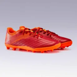 Kipsta Chaussure De Football Enfant Terrain Sec AGILITY 140 FG Lacets Bordeaux Orange -Sportmania chaussure de football enfant terrain sec agility 140 fg lacets bordeaux orange 7