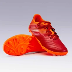 Kipsta Chaussure De Football Enfant Terrain Sec AGILITY 140 FG Scratch Bordeaux Orange -Sportmania chaussure de football enfant terrain sec agility 140 fg scratch bordeaux orange 10