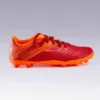 Kipsta Chaussure De Football Enfant Terrain Sec AGILITY 140 FG Scratch Bordeaux Orange