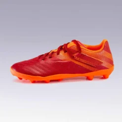 Kipsta Chaussure De Football Enfant Terrain Sec AGILITY 140 FG Scratch Bordeaux Orange -Sportmania chaussure de football enfant terrain sec agility 140 fg scratch bordeaux orange 3