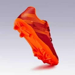 Kipsta Chaussure De Football Enfant Terrain Sec AGILITY 140 FG Scratch Bordeaux Orange -Sportmania chaussure de football enfant terrain sec agility 140 fg scratch bordeaux orange 4