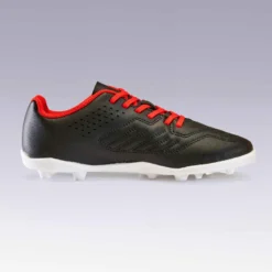 Kipsta Chaussure De Football Terrain Sec Agility 100 FG Noire Rouge -Sportmania chaussure de football terrain sec agility 100 fg noire rouge 2