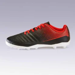 Kipsta Chaussure De Football Terrain Sec Agility 100 FG Noire Rouge -Sportmania chaussure de football terrain sec agility 100 fg noire rouge 3