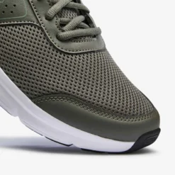 Kalenji CHAUSSURE DE RUNNING HOMME RUN CUSHION KAKI -Sportmania chaussure jogging homme run cushion noir jaune 3