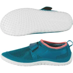 Chaussures Aquatiques à Scratch Adulte - Aquashoes 500 Bleu Rose -Sportmania chaussures aquatiques aquashoes 500 turquoise 3