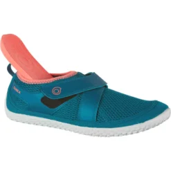 Chaussures Aquatiques à Scratch Adulte - Aquashoes 500 Bleu Rose -Sportmania chaussures aquatiques aquashoes 500 turquoise 4