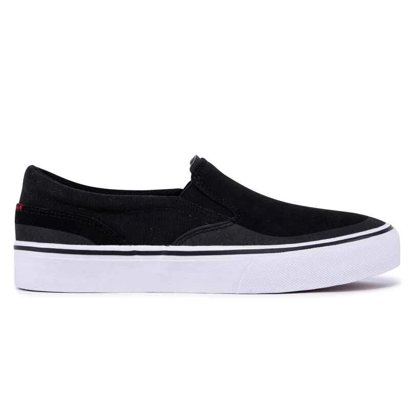 Chaussures Basses Slip-On De Skateboard Adulte VULCA 500 Noire / Blanc 2 Chaussures Basses Slip-On De Skateboard Adulte VULCA 500 Noire / Blanc – Image 2