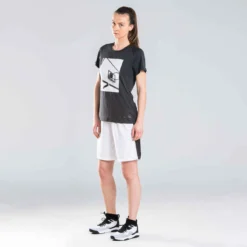 Chaussures De Basketball Femme - FAST 500 W Blanc Noir -Sportmania chaussures de basket tige basse femme confirmee fast 500 blanche noire 5