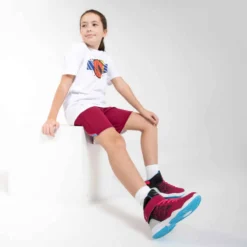 CHAUSSURES DE BASKETBALL ENFANT DEBUTANT - SE100 BORDEAUX -Sportmania chaussures de basketball easy pour garconslashfille debutante noir rouge se100 3