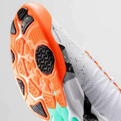 CHAUSSURES DE BASKETBALL HOMME/FEMME - SS500 GRIS ORANGE -Sportmania chaussures de basketball homme shield 500 gris orange 3