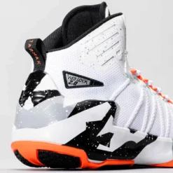 CHAUSSURES DE BASKETBALL HOMME/FEMME - SS500 GRIS ORANGE -Sportmania chaussures de basketball homme shield 500 gris orange 4