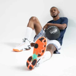 CHAUSSURES DE BASKETBALL HOMME/FEMME - SS500 GRIS ORANGE -Sportmania chaussures de basketball homme shield 500 gris orange 6