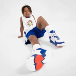 CHAUSSURES DE BASKETBALL ENFANT CONFIRME - SS500H BLANC BLEU ROUGE -Sportmania chaussures de basketball pour garconslashfille confirmee navy ss500h 15