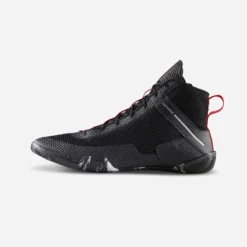 Chaussures De Boxe Anglaise 500 Noires, Légères Et Flexibles.