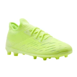 Kipsta CHAUSSURES DE FOOTBALL ENFANT A LACETS CLR FG NEON JAUNE