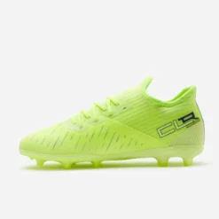Kipsta CHAUSSURES DE FOOTBALL ENFANT A LACETS CLR FG NEON JAUNE -Sportmania chaussures de football enfant clr 900 fg terrain sec herbe ou synthetique orange 6