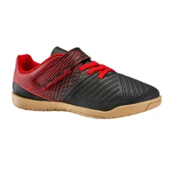 Kipsta Chaussures De Futsal 100 Enfant Noir Rouge