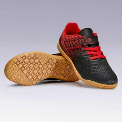 Kipsta Chaussures De Futsal 100 Enfant Noir Rouge -Sportmania chaussures de futsal enfant futsal 100 blanc glacier 7