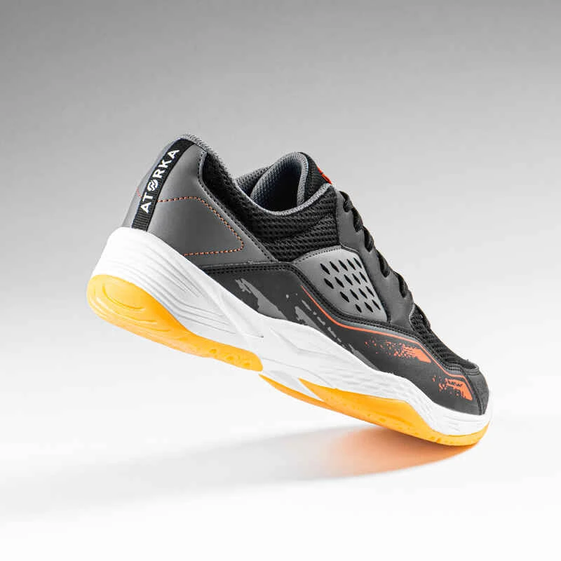 Chaussures De Handball Homme - H100 Gris Noir Orange 4 Chaussures De Handball Homme - H100 Gris Noir Orange – Image 4